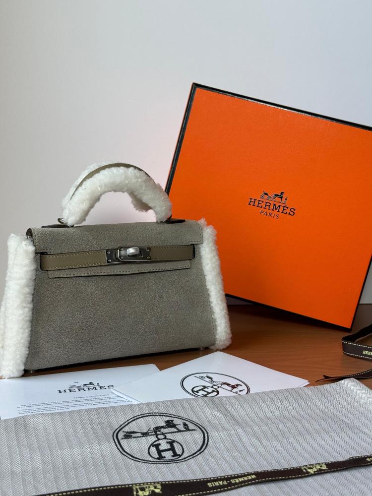 Hermes Kelly Shearling Mini