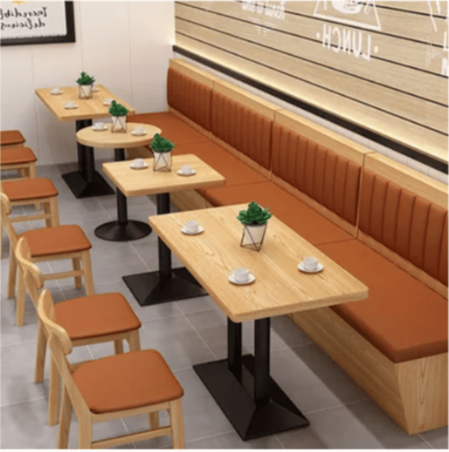 طقم مطعم TDX-A2 - كنبه وطاولة وكرسيين خشبيين
