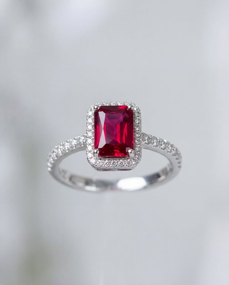 Red square ring