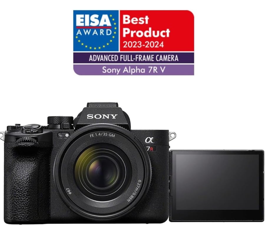 Sony Alpha 7R V Full Frame Mirrorless Interchangeable Lens Camera With 61.0MP Full-Frame Back-Illuminated Exmor R CMOS Sensor, Black