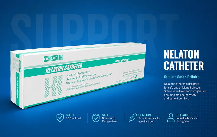 قسطرة شفط بلغم عبوة 50 حبه KBM Suction Catheter