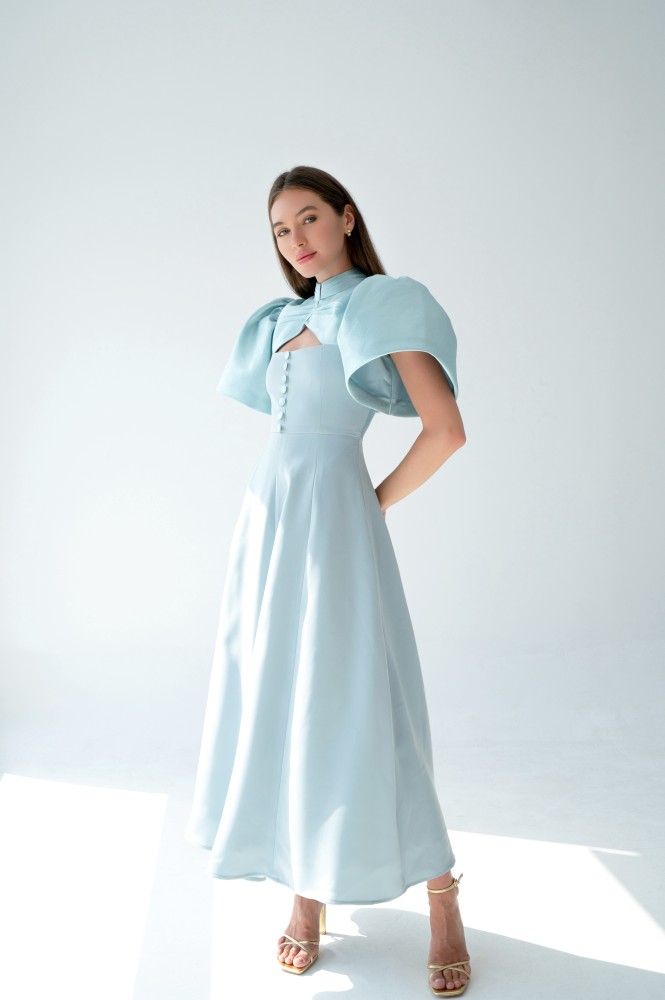 High collar dress
