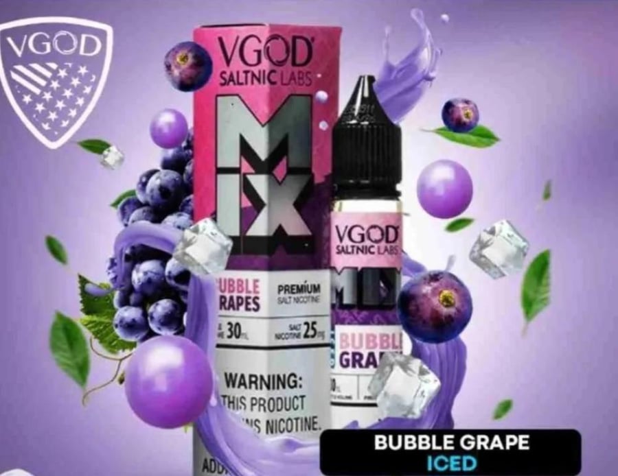 نكهة سولت فيقود علكة عنب ايس VGOD Mix Iced Bubble Grapes SaltNic E-Liquid