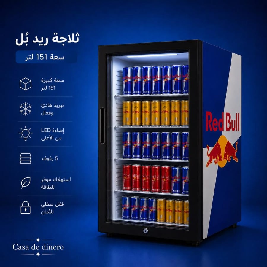 ثلاجة ردبول ميني ( طلب مسبق / عشر ايام ) حجم 105لتر  و جميع الاحجام