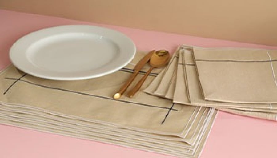 Placemat and napkin perla linen s/6