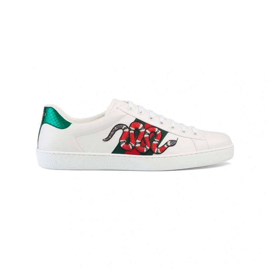 Ace embroidered snake WHITE