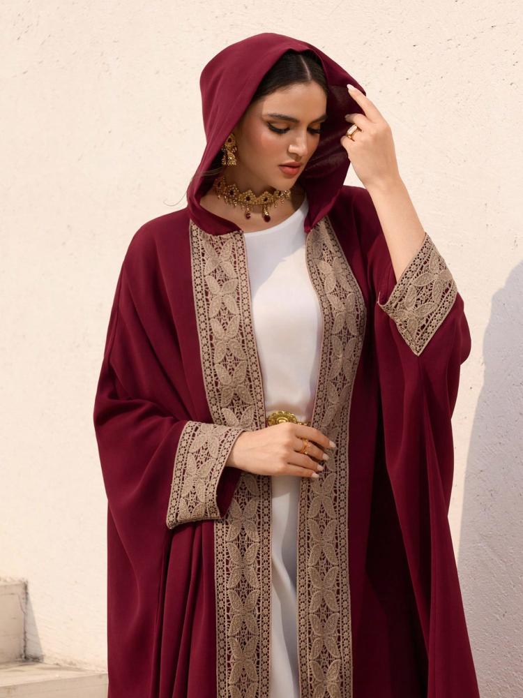 عباية عربية محتشمة للنساء بغطاء رأس مفتوحة