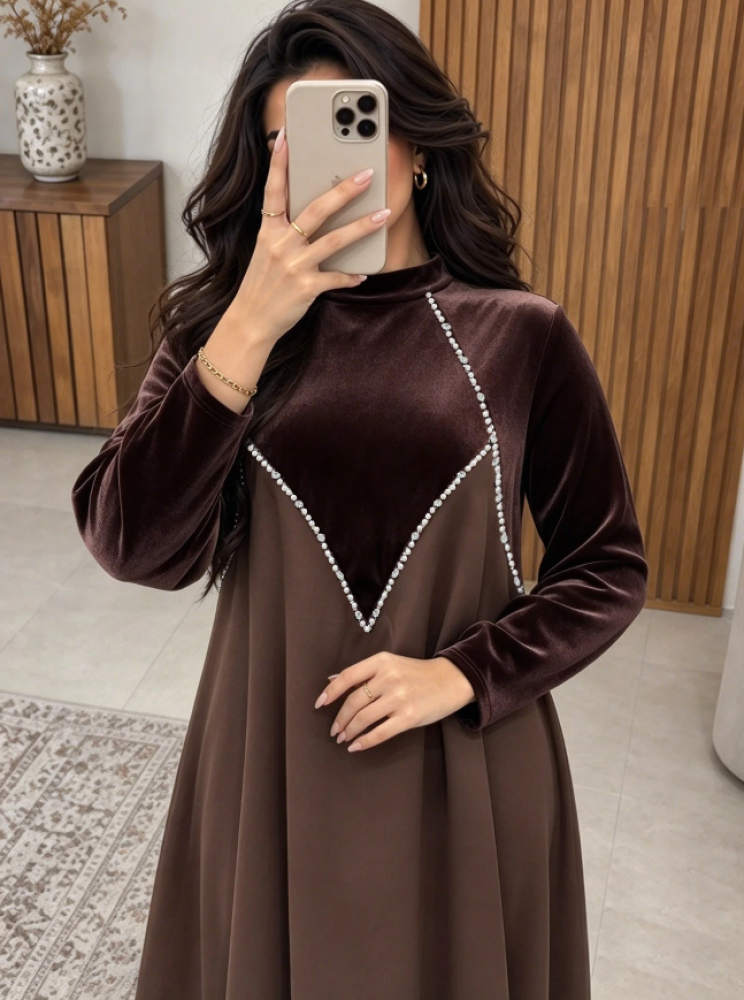 فستان نسائي مقاس كبير من المخمل
