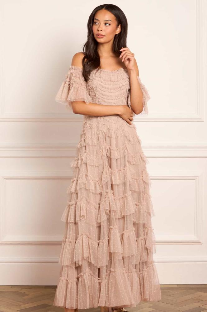 فستان Aviana Off-Shoulder Gown