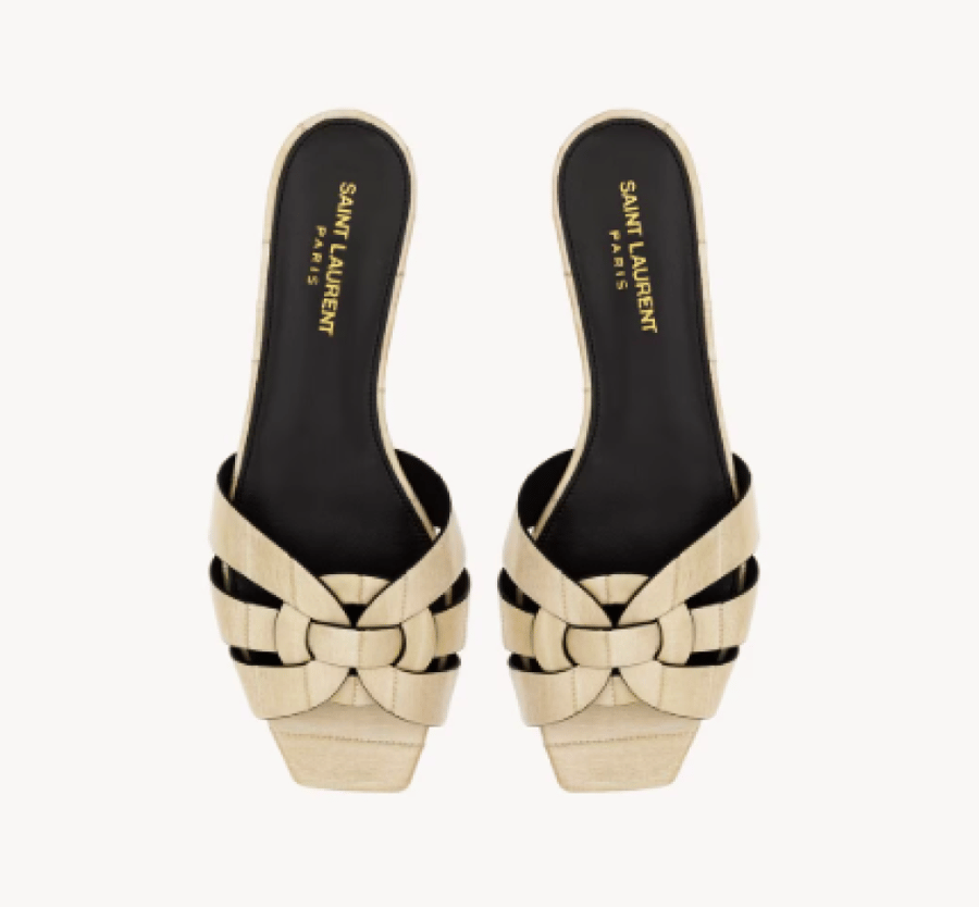 فلات سان لوران - YSL tribute MULES - لامع
