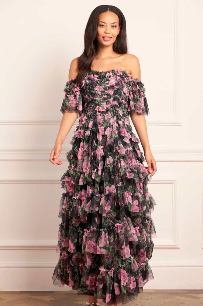 فستان Aviana Off-Shoulder Gown