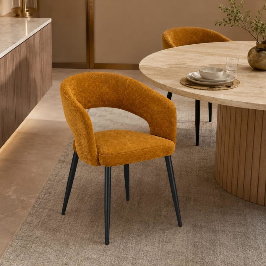 كرسي عملي بخامة معدن بيج وأصفر 44 × 47 × 80 سم