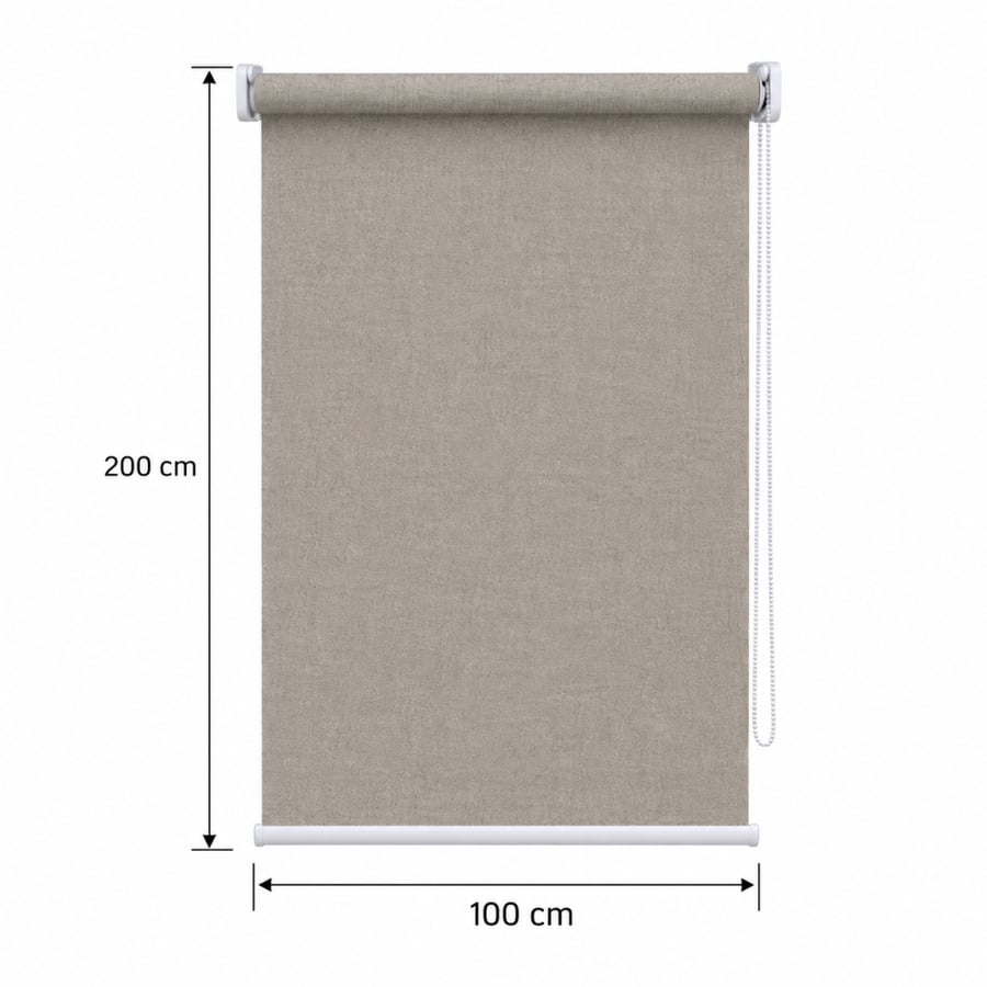 ستارة رول سادة مقاس 100*200 SH208 BEIGE GREY