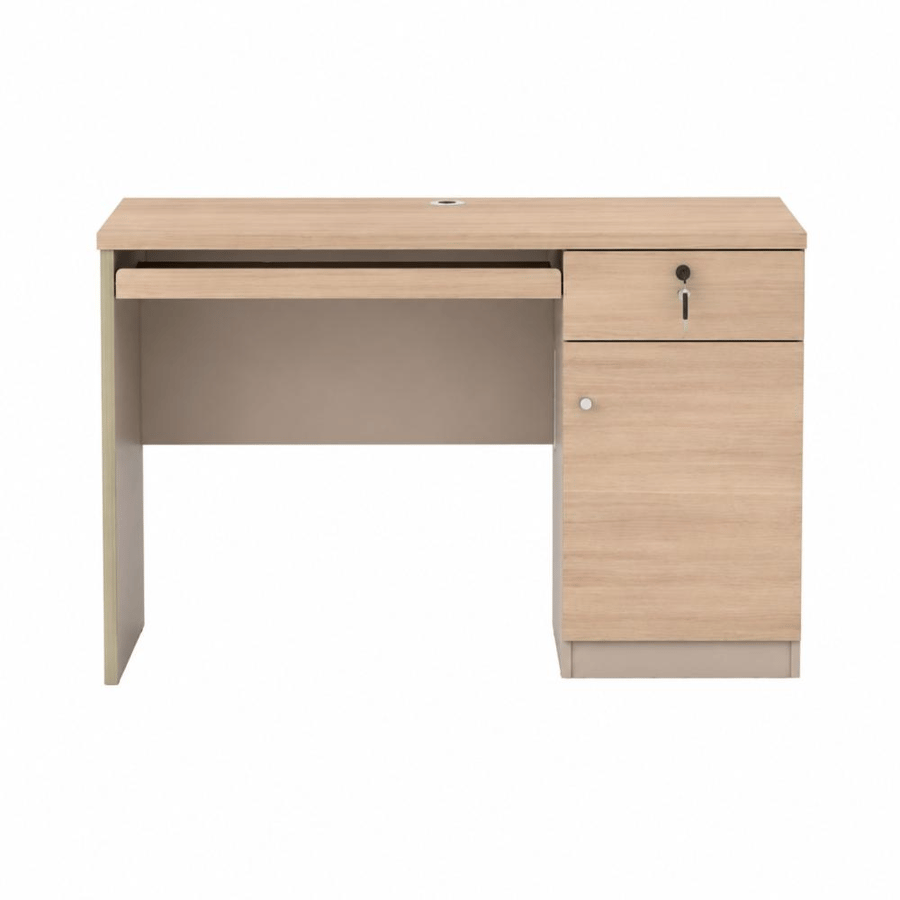 مكتب راقي بخامة خشب MDF رمادي وخشبي 120 × 60 × 75 سم