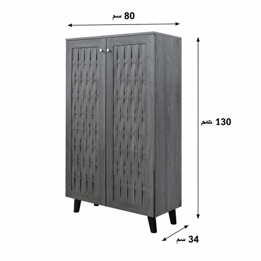 دولاب مودرن بخامة خشب MDF رمادي 80 × 34 × 130 سم
