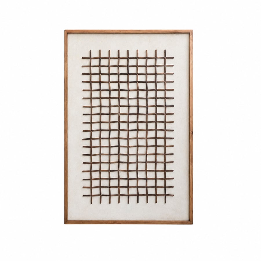 لوحة جدارية فخم بخامة خشب MDF أبيض 80 × 120 سم