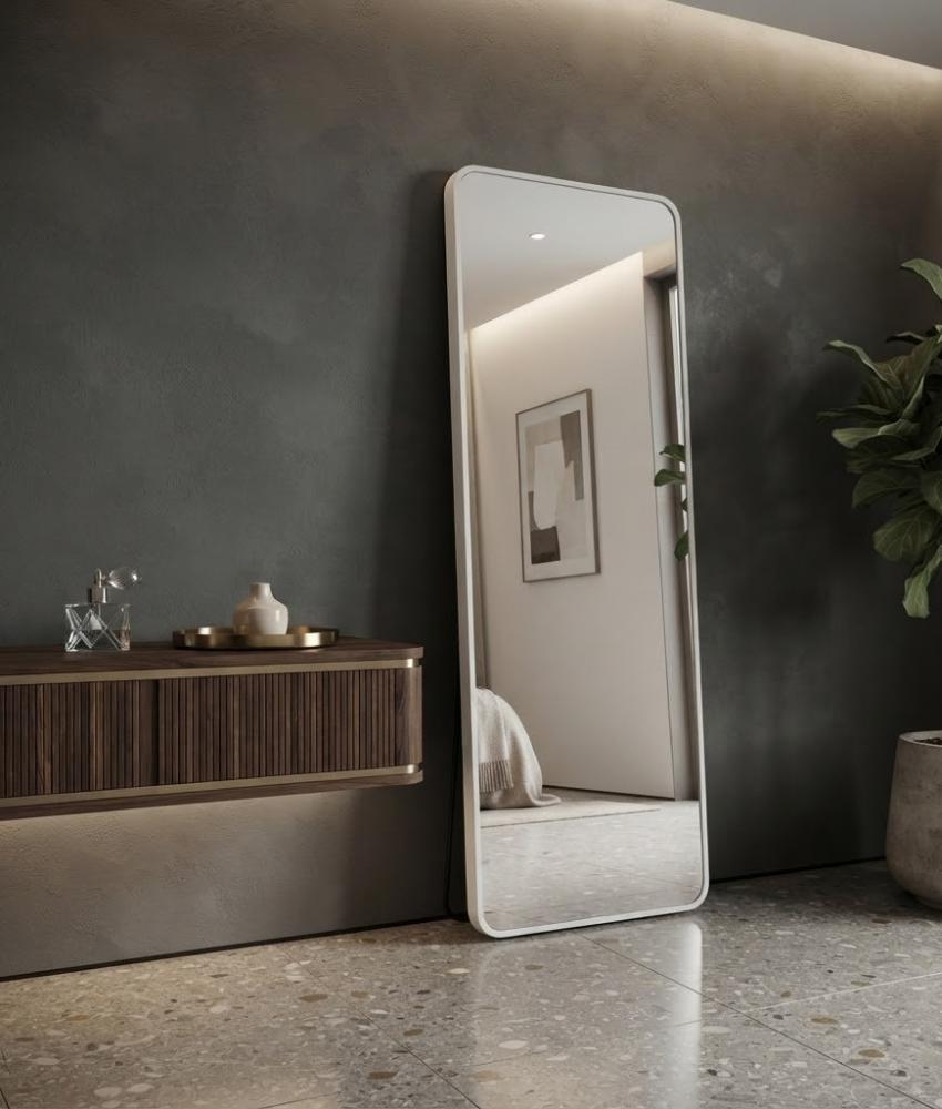 مرايا مرتب بخامة معدن وزجاج وألمنيوم فضي 50 × 170 سم