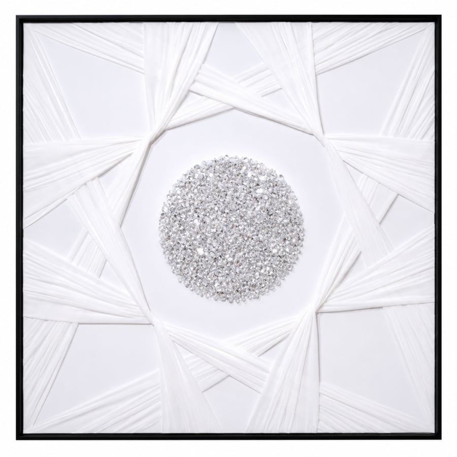 لوحة جدارية انسيابي بخامة خشب MDF أبيض 100 × 100 سم