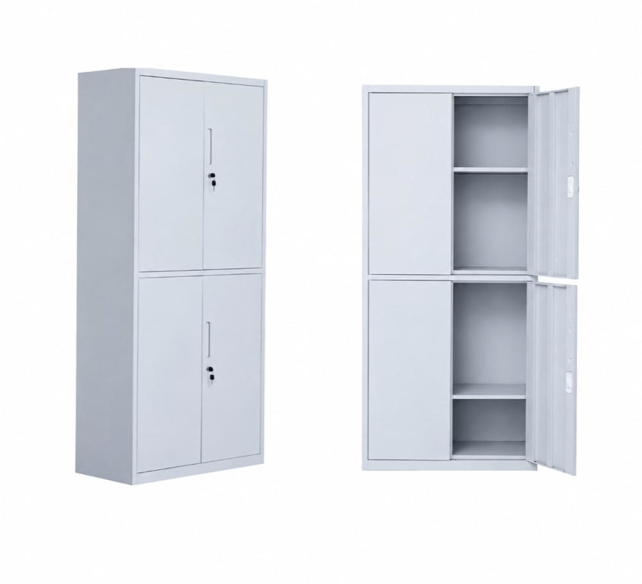 مكتب انسيابي بخامة معدن رمادي 85 × 40 × 185 سم
