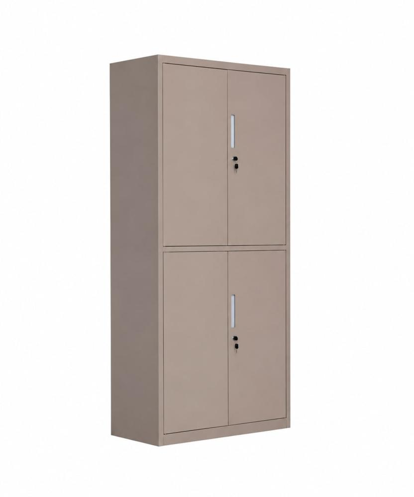 مكتب مريح بخامة معدن وزجاج بيج 85 × 40 × 185 سم