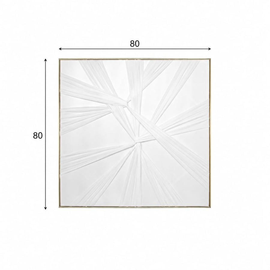 لوحة جدارية مريح بخامة خشب MDF أبيض وذهبي 80 × 80 سم