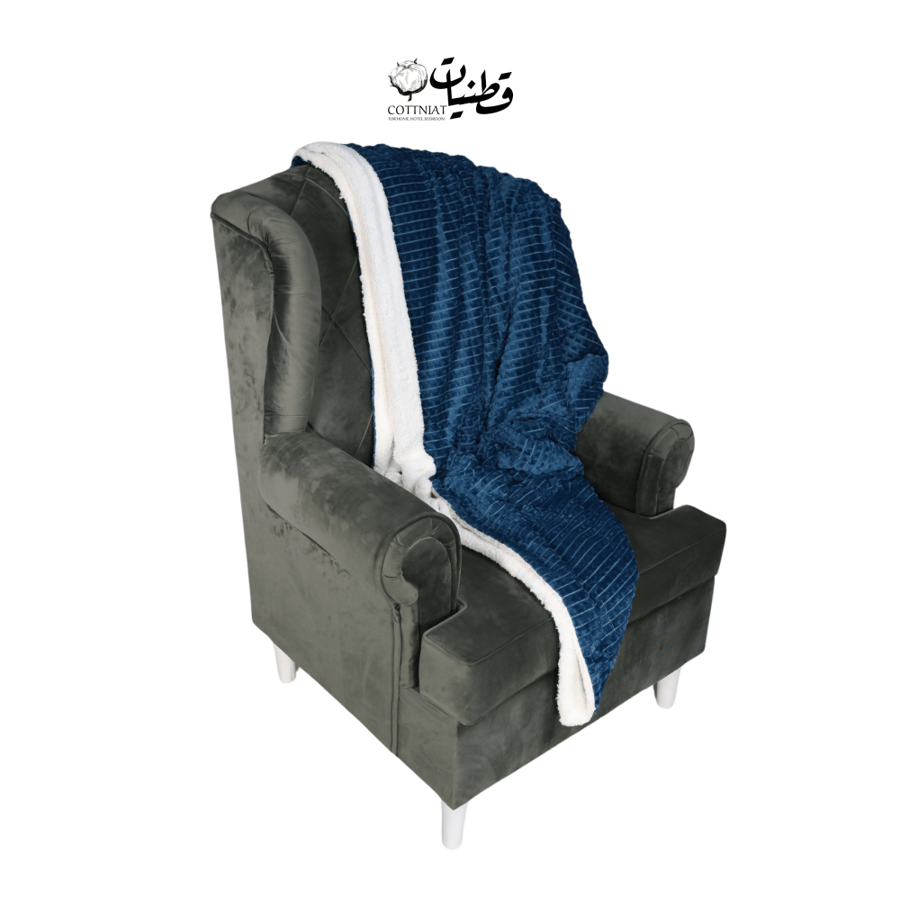 بطانية مخمل و فرو تركواز