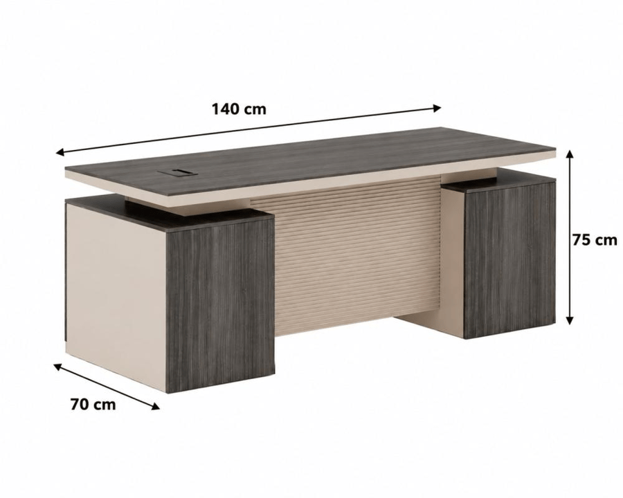 مكتب مودرن بخامة خشب MDF بيج 140 × 70 × 75 سم