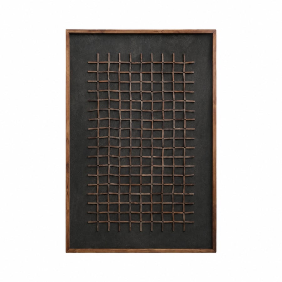لوحة جدارية عصري بخامة خشب MDF أسود 80 × 120 سم عملي