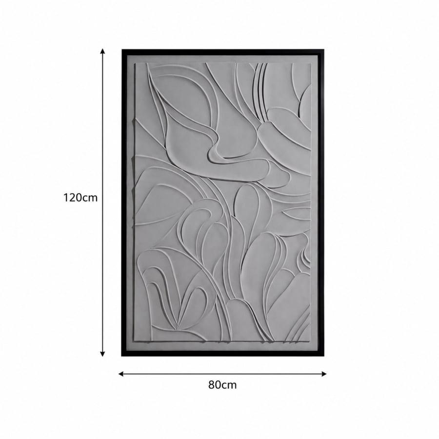 لوحة جدارية متناسق بخامة خشب MDF رمادي 80 × 120 سم
