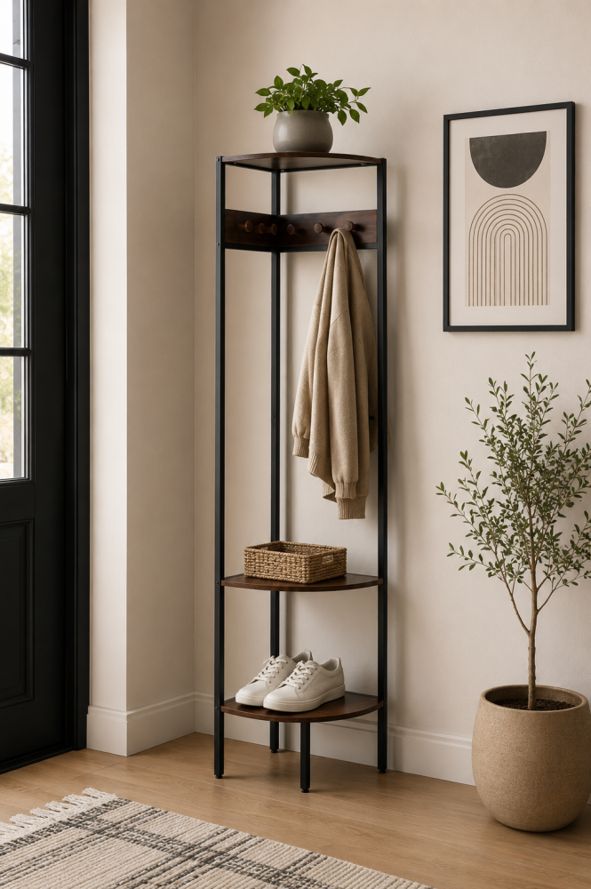 علاقة ملابس راقي بخامة معدن أسود 40 × 190 سم