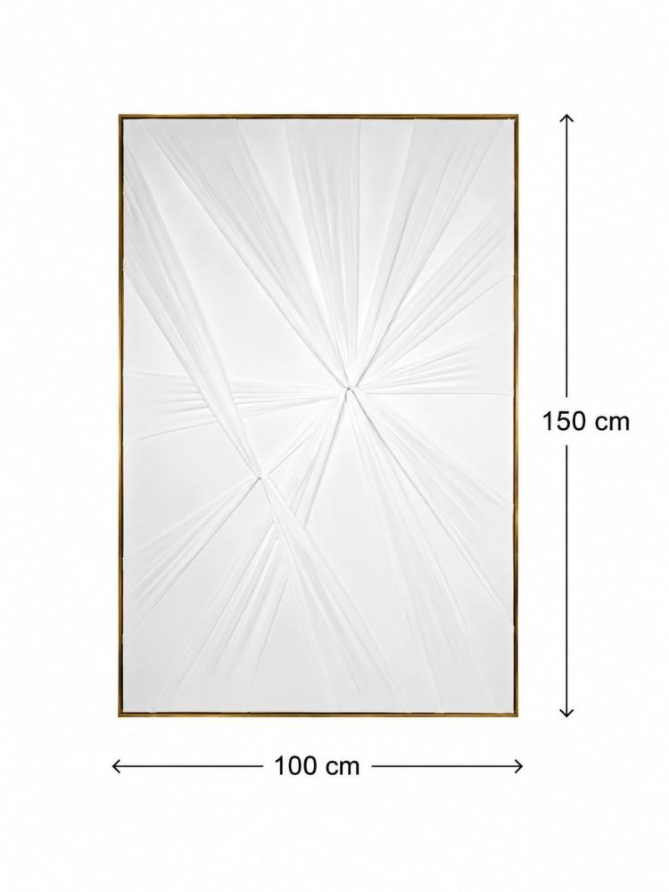 لوحة جدارية مرتب بخامة خشب MDF أبيض وذهبي 100 × 150 سم