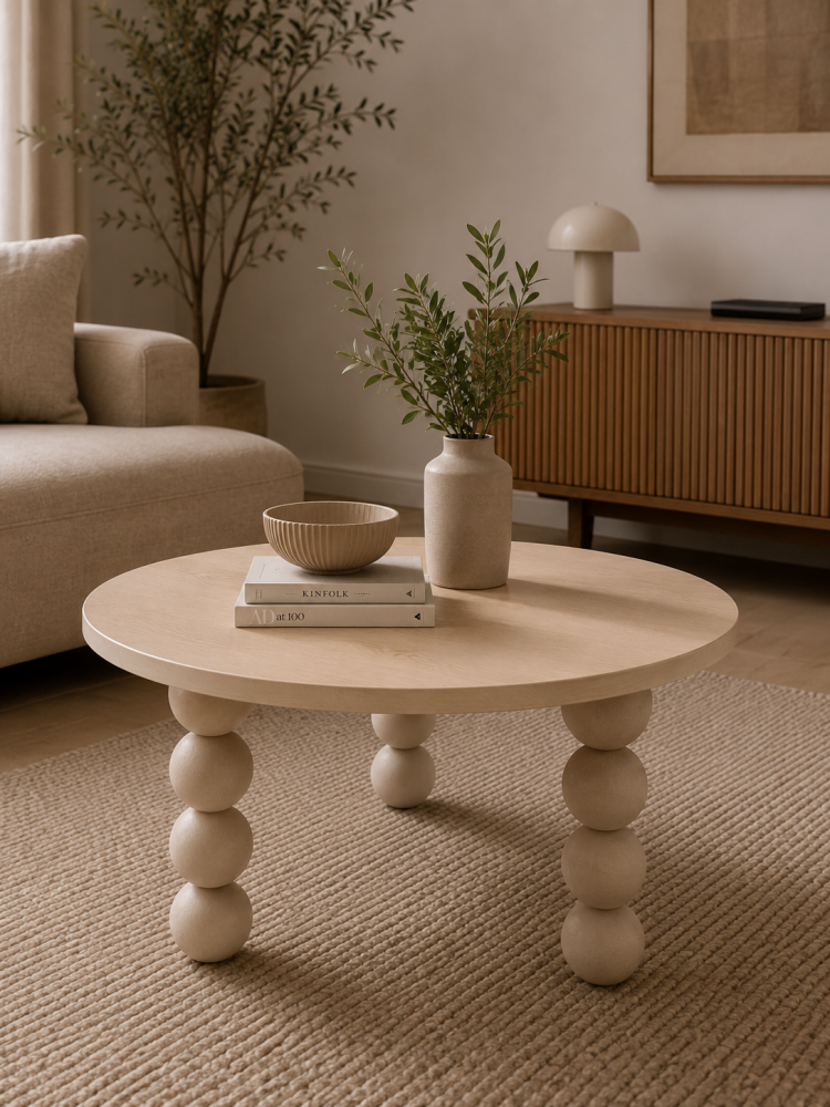 طاولة ضيافة عملي بخامة خشب MDF ومعدن أسود وبني 80 × 80 × 45 سم