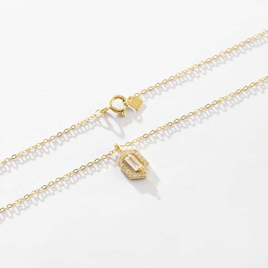 Sentiment square silver 925 necklace