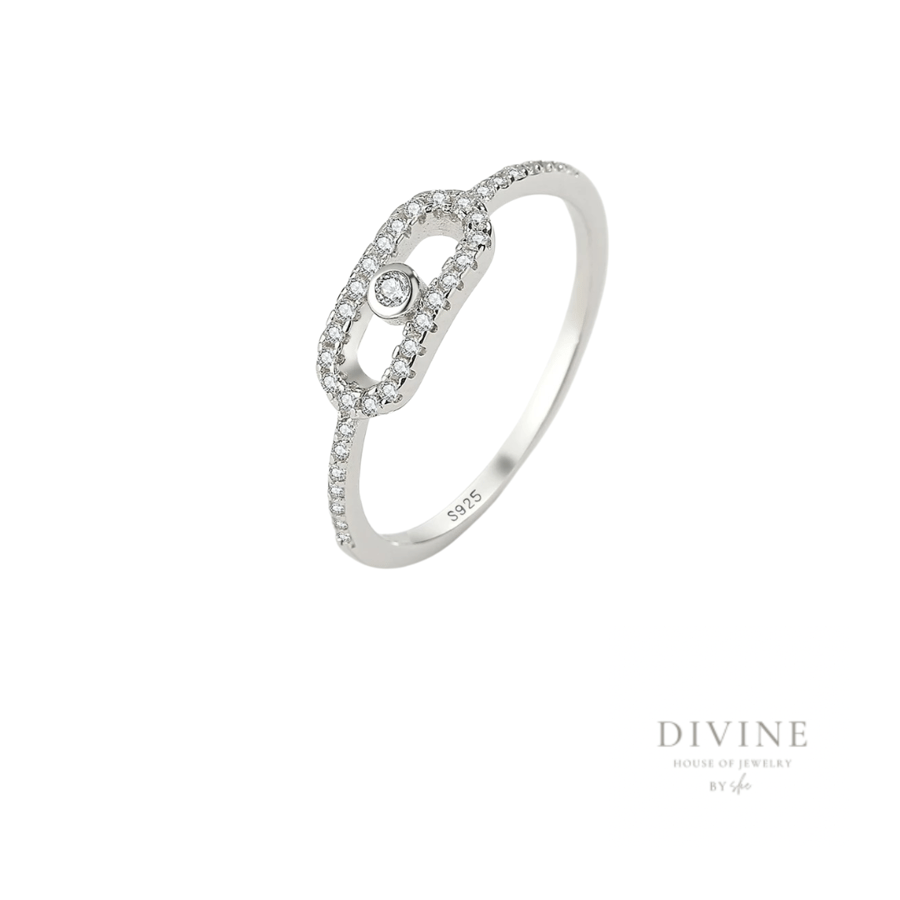 MOVE UNO PAVÉ silver 925 ring