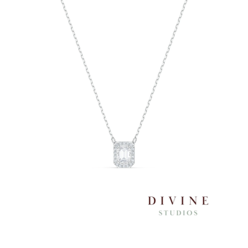 dancing white stone silver 925 necklace