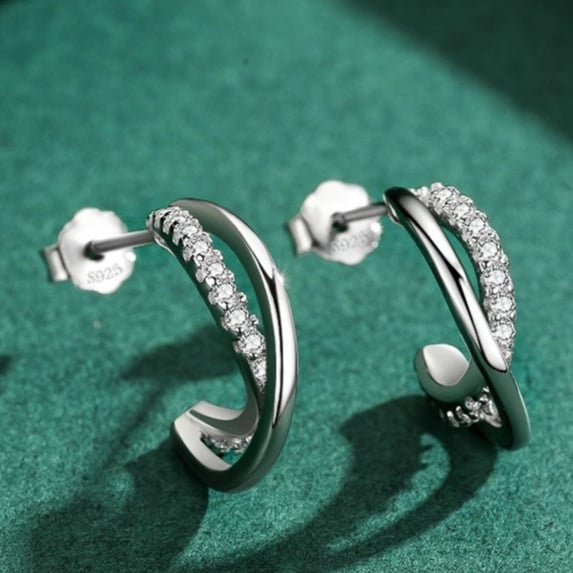 Geometry line silver 925 earrings