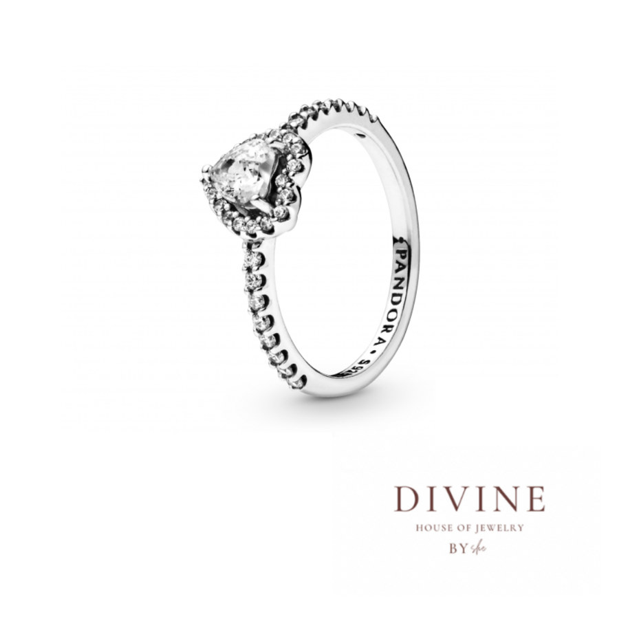 elevated heart silver 925 ring