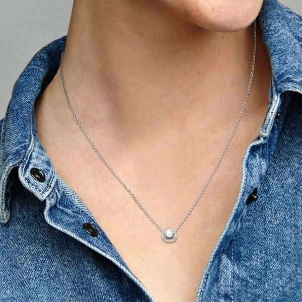 round pendant silver 925 necklace