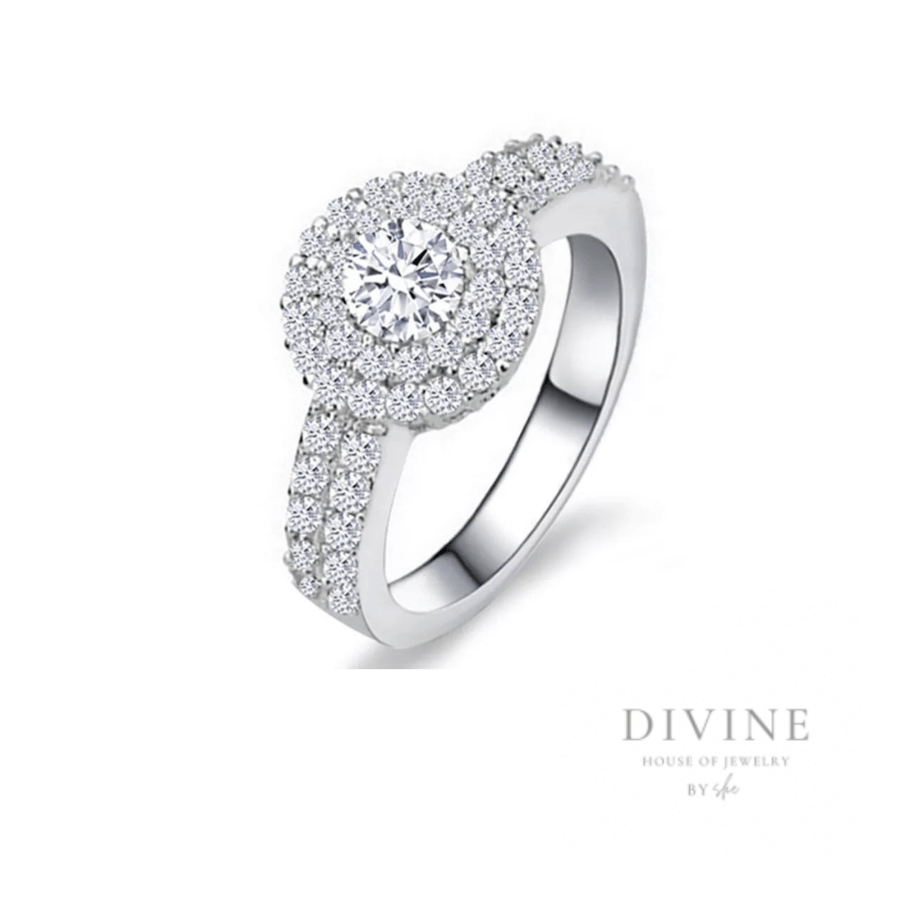 round stone 925 silver ring