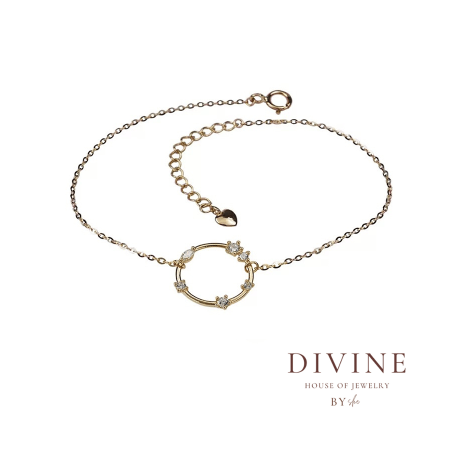round gold plated silver 925 bracelet