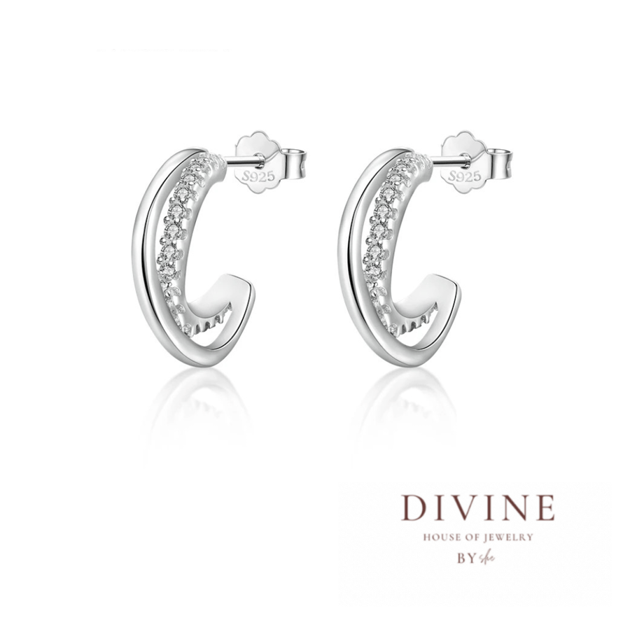 Geometry line silver 925 earrings