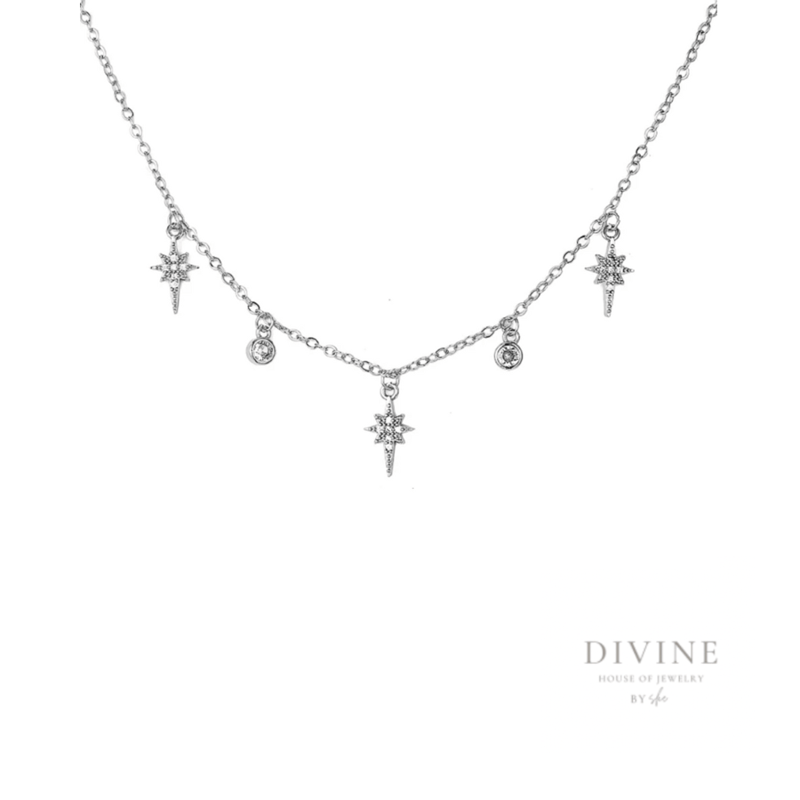 Sparkling Star Pendant  silver 925 necklace