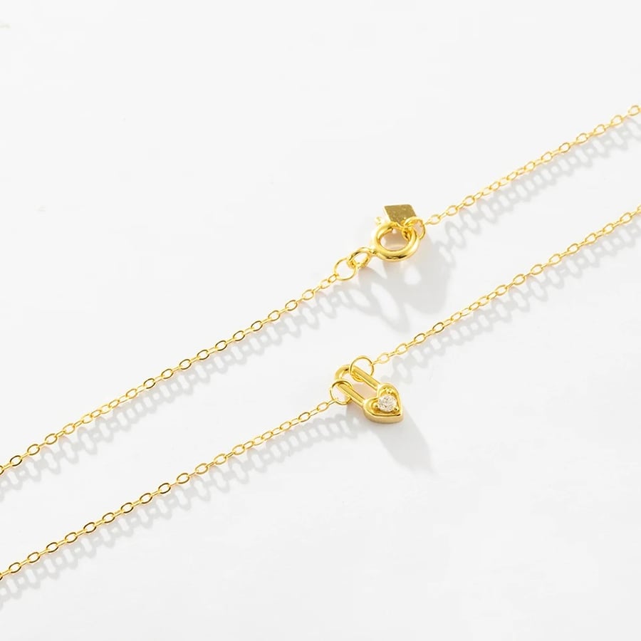 Key & heart lock silver 925 Necklace set