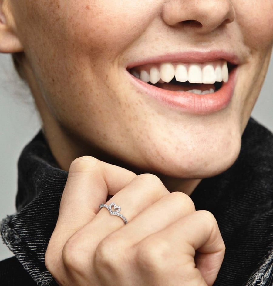 wishbone heart silver 925 ring