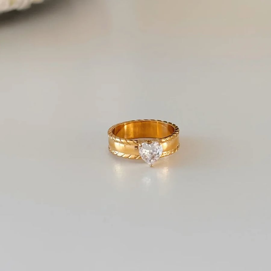 heart dainty stainless steel  ring
