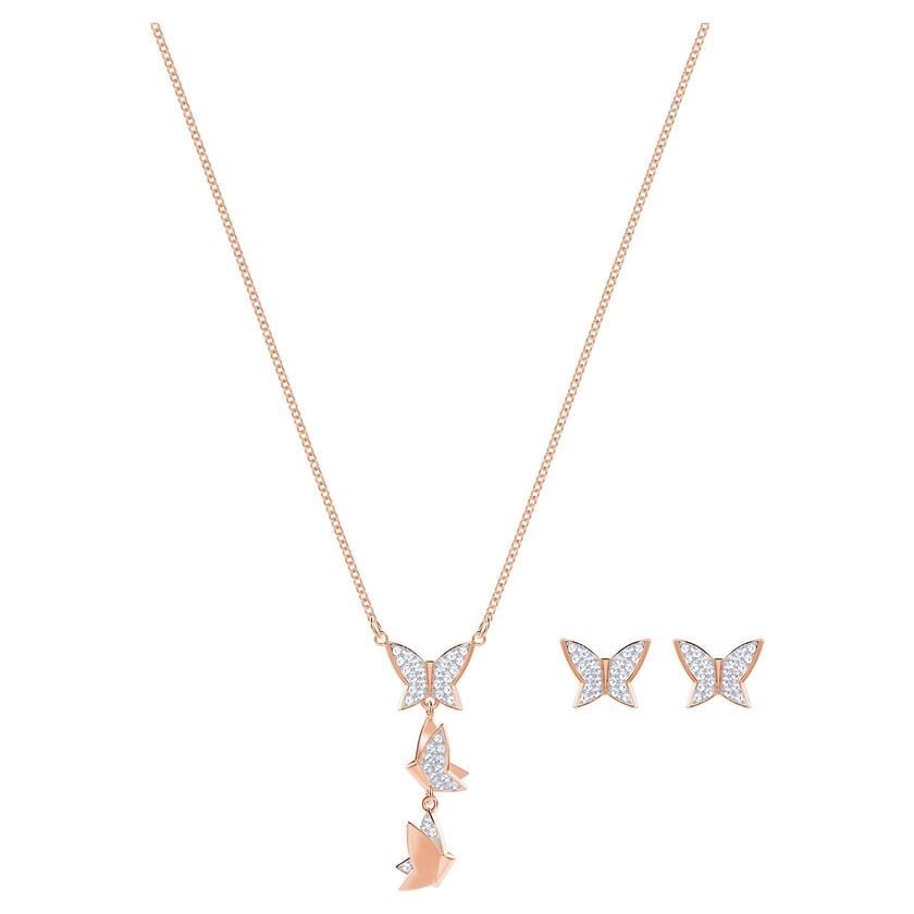 butterfly set hypoallergenic rhodium plate