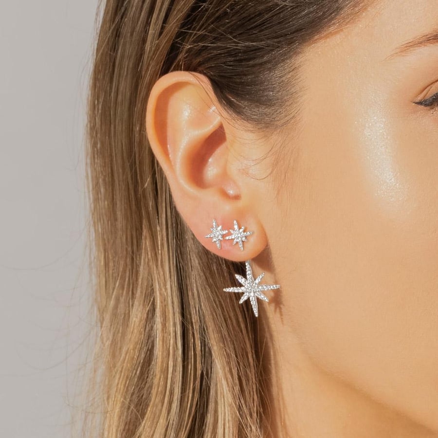 Underlobe silver 925 earrings