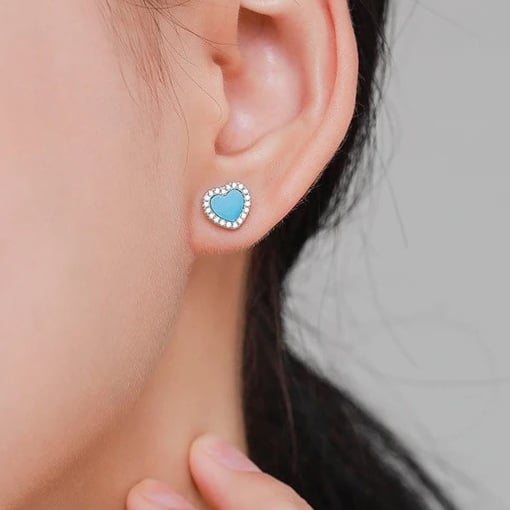 heart shaped silver 925 earrings