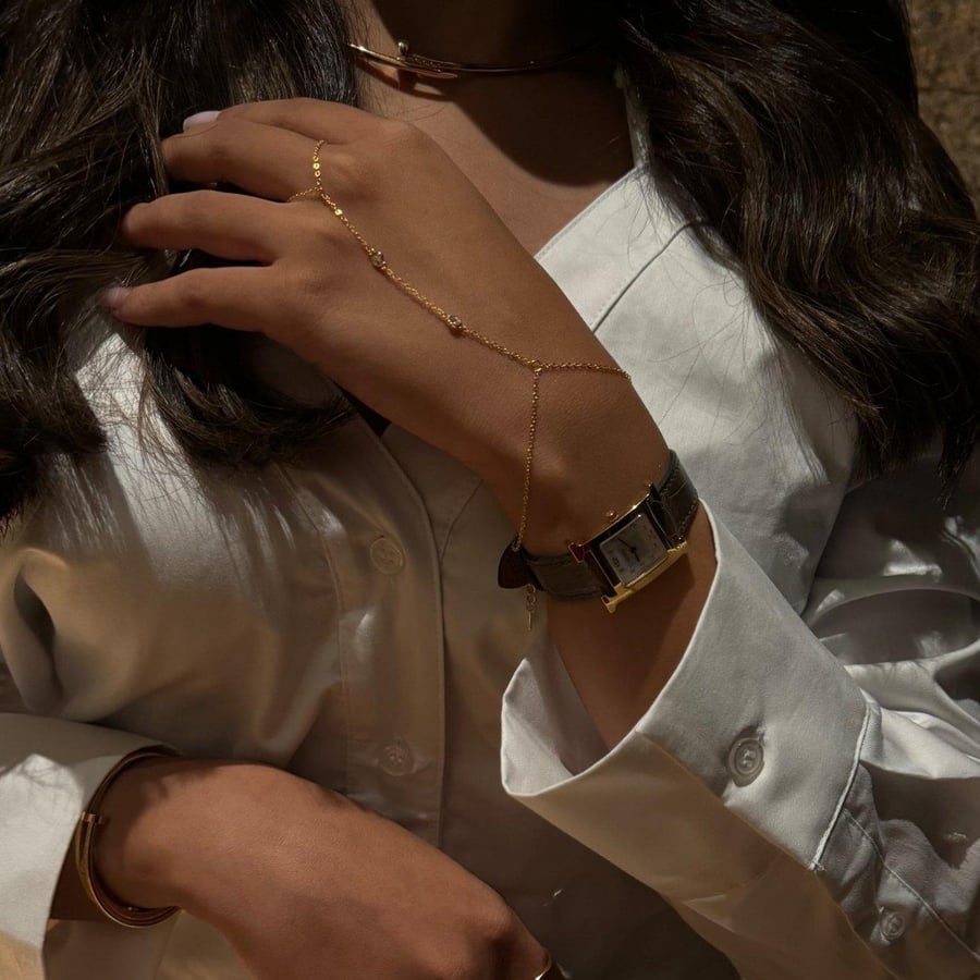 hand chain platinum plated bracelet