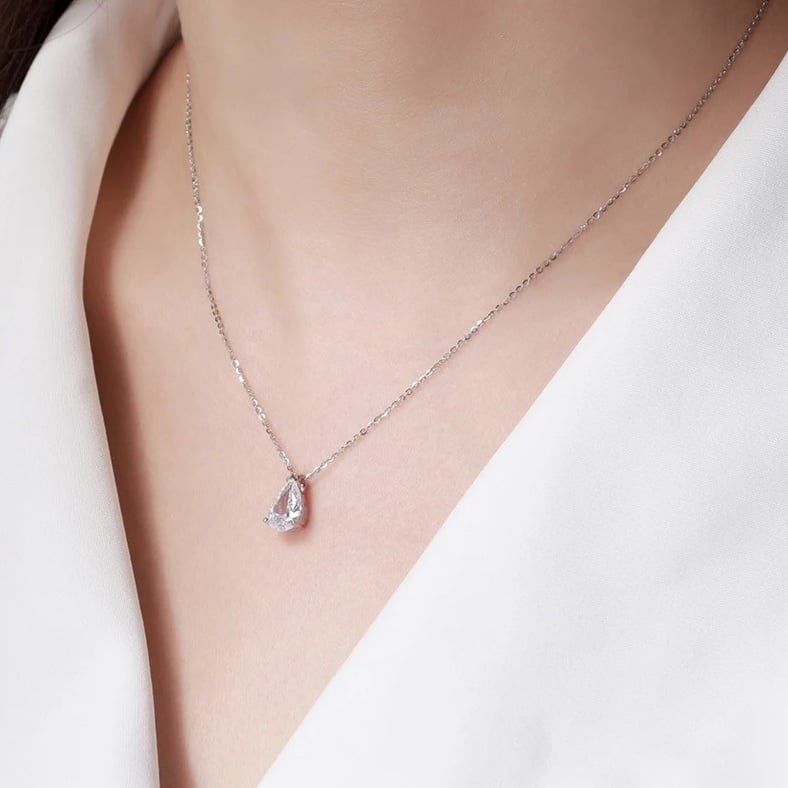 Drop cut stone silver 925 set